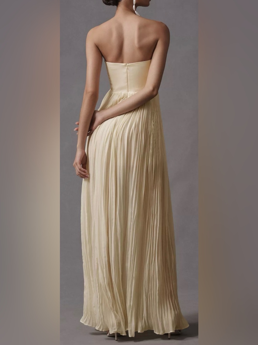 NEW Delfi Collective Lourdes strapless cream gown XL - Picture 3 of 9